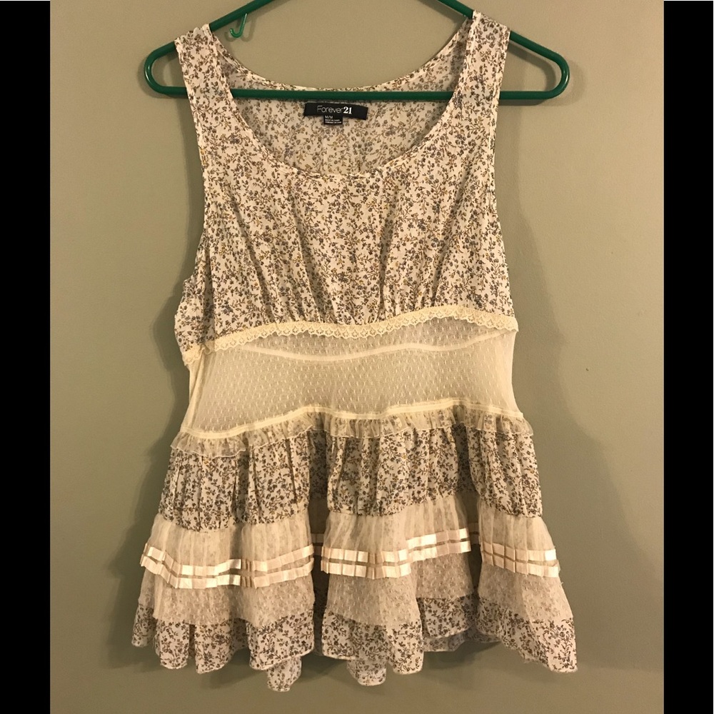 Sheer boho tank floral